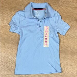 NWT French Toast Sky Blue Kids Polo Uniform Short Sleeve Shirt 4/5
